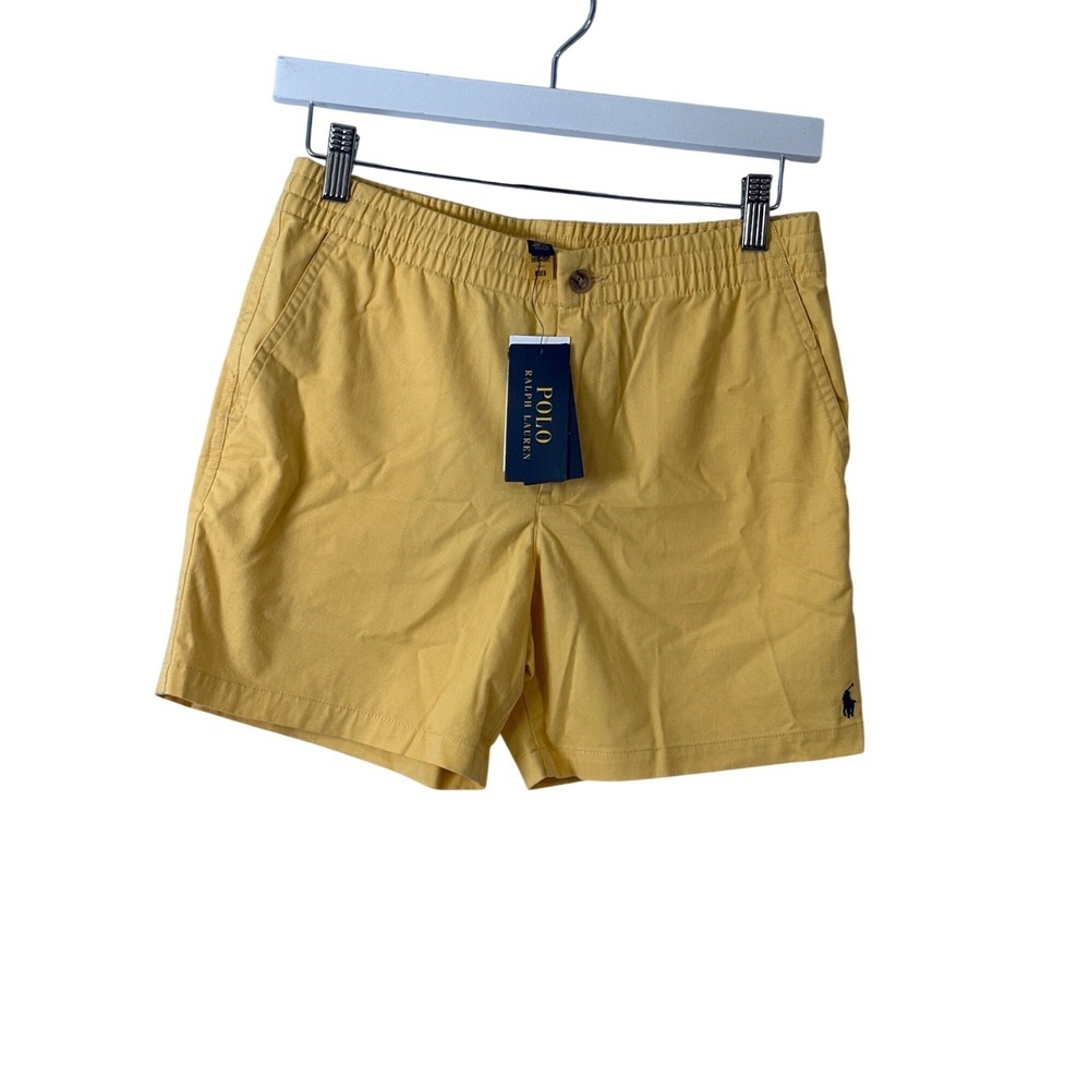 Polo Ralph Lauren Yellow Elastic Waist Cotton Shorts Size 16 With Tags
